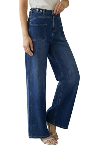 Arach&Cloz Women's Wide Leg Jeans: $33.99 Arach&Cloz Women's Wide Leg Jeans: $33.99