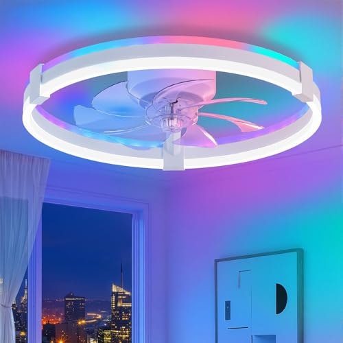 Zmishibo 20-inch RGB Low Profile Ceiling Fan with Light and Remote: $76.49 Zmishibo 20-inch RGB Low Profile Ceiling Fan with Light and Remote: $76.49