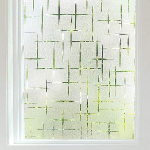 Finnez 45.2" x 78.7" Frosted Cross Window Privacy Film: $38.98 Finnez 45.2" x 78.7" Frosted Cross Window Privacy Film: $38.98