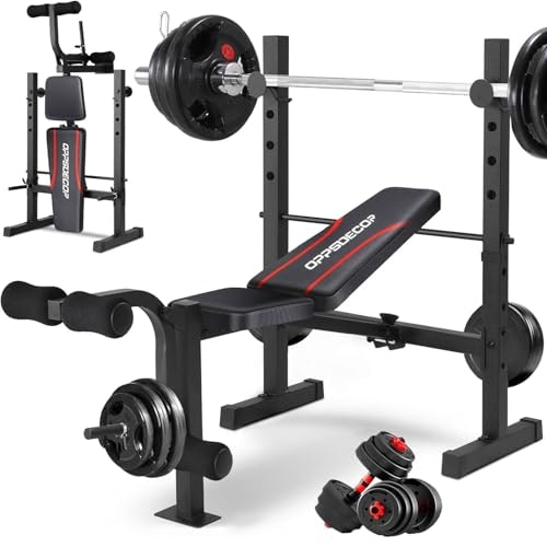 Oppsdecor 900-Pound Adjustable Weight Bench and Squat Rack Set: $109.98 Oppsdecor 900-Pound Adjustable Weight Bench and Squat Rack Set: $109.98