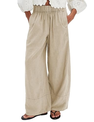 Ziqoty Women's Wide-Leg Linen Lounge Pants: $28.09