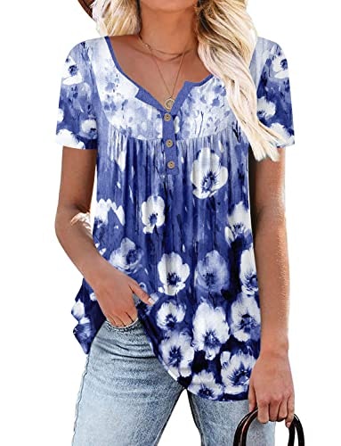 Roselinlin Women's Floral Print Short Sleeve Tunic Top: $6.79 Roselinlin Women's Floral Print Short Sleeve Tunic Top: $6.79