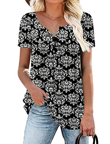 Women's Short Sleeve Henley Tunic Blouse: $12.74 Women's Short Sleeve Henley Tunic Blouse: $12.74