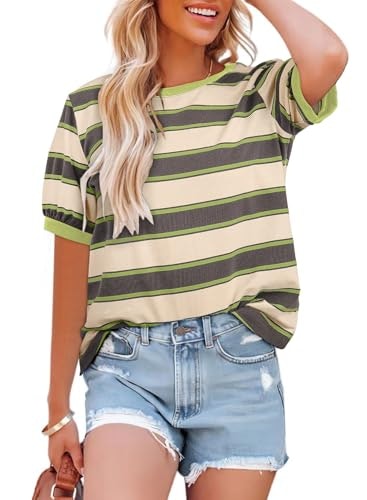 Dokotoo Women's Striped Color Block Short Sleeve T-Shirt: $14.97 Dokotoo Women's Striped Color Block Short Sleeve T-Shirt: $14.97
