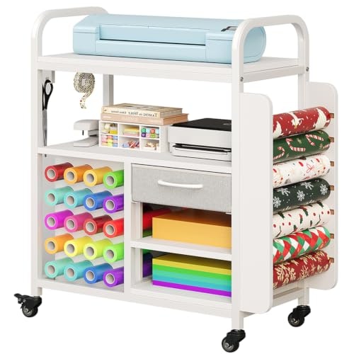 Rolling Craft Storage Cart with Vinyl Roll Holder and Drawer: $64.87 Rolling Craft Storage Cart with Vinyl Roll Holder and Drawer: $64.87