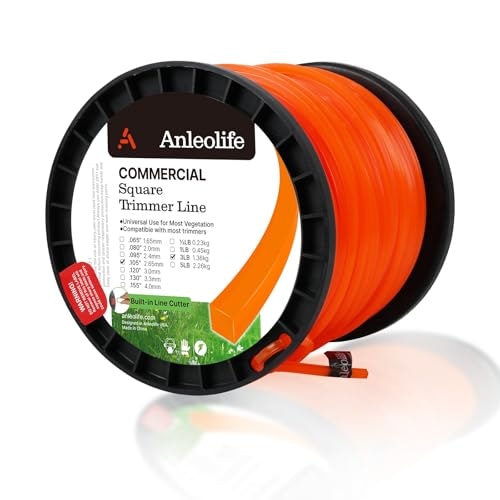 Anleolife .105-Inch 625-Foot Commercial Square Trimmer Line: $22.82 Anleolife .105-Inch 625-Foot Commercial Square Trimmer Line: $22.82