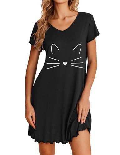 Ekouaer Women's Short Sleeve Ruffled Nightgown: $9.98 Ekouaer Women's Short Sleeve Ruffled Nightgown: $9.98