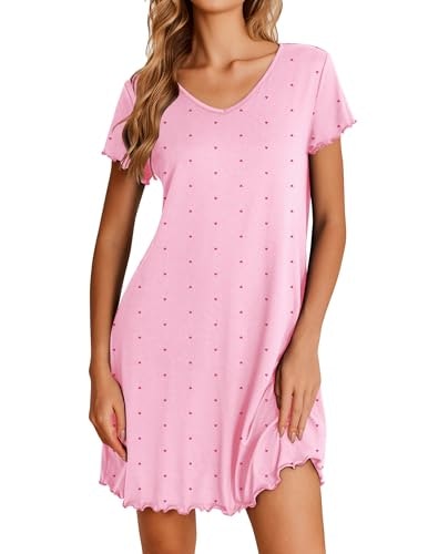 Ekouaer Women's Short Sleeve Ruffled Nightgown: $9.98 Ekouaer Women's Short Sleeve Ruffled Nightgown: $9.98