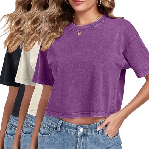 Women's Acid Wash Short Sleeve Crop Top 3-Pack: $31.43 Women's Acid Wash Short Sleeve Crop Top 3-Pack: $31.43