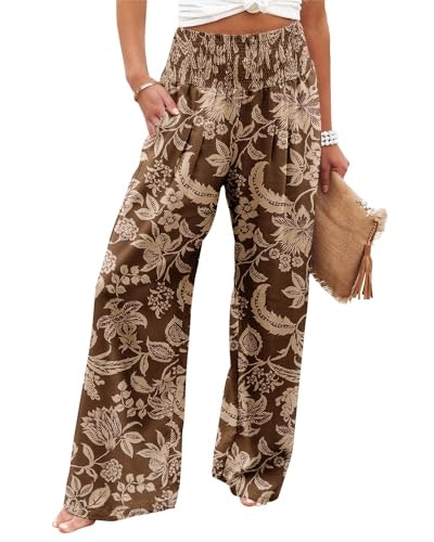 Angerella High-Waisted Floral Wide-Leg Palazzo Pants: $27.12
