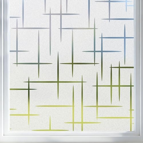 Finnez Frosted Cross Window Privacy Film 35.4" x 157.4": $39.99 Finnez Frosted Cross Window Privacy Film 35.4" x 157.4": $39.99
