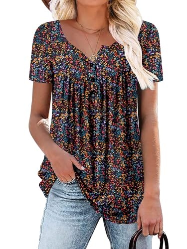 Roselinlin Women's Short Sleeve Floral Tunic Top: $16.99 Roselinlin Women's Short Sleeve Floral Tunic Top: $16.99