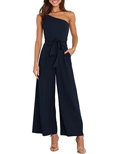 Anrabess Women's One-Shoulder Wide-Leg Jumpsuit: $47.59 Anrabess Women's One-Shoulder Wide-Leg Jumpsuit: $47.59