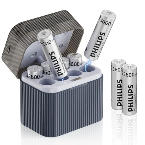 Philips AA Rechargeable Lithium Batteries 8-Pack: $33.99 Philips AA Rechargeable Lithium Batteries 8-Pack: $33.99
