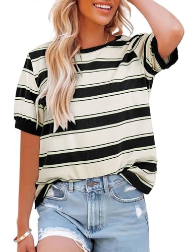 Dokotoo Women's Striped Color Block Short Sleeve Crewneck T-Shirt: $11.03 Dokotoo Women's Striped Color Block Short Sleeve Crewneck T-Shirt: $11.03