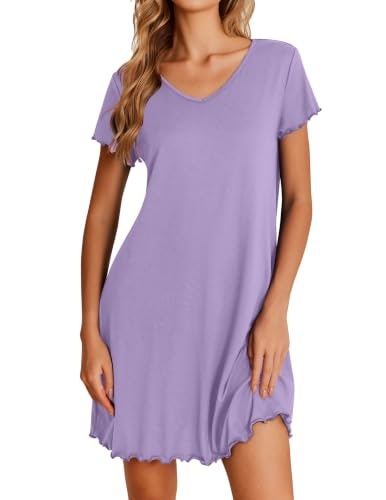 Ekouaer Women's Short Sleeve Ruffled Nightgown: $9.98 Ekouaer Women's Short Sleeve Ruffled Nightgown: $9.98