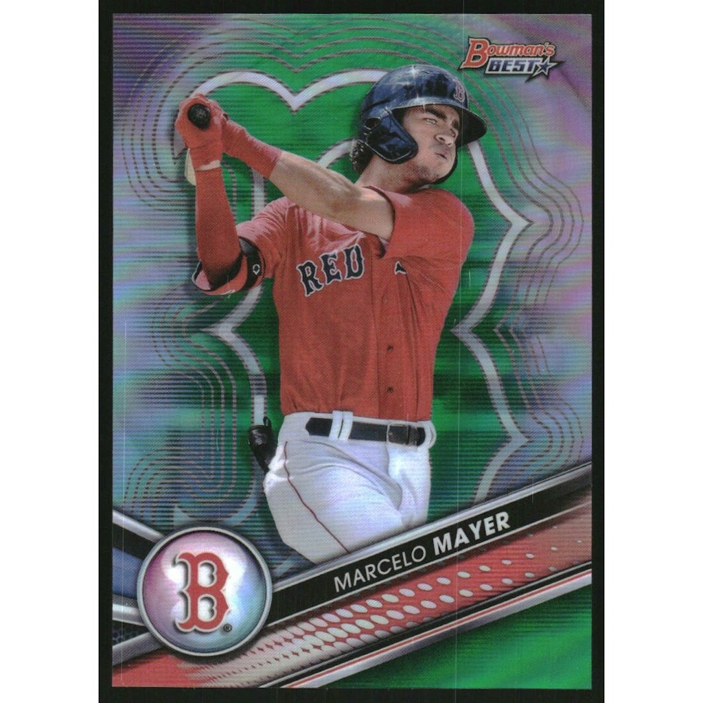 2022 Bowman's Best Marcelo Mayer Top Prospects Green Refractor Card: $27