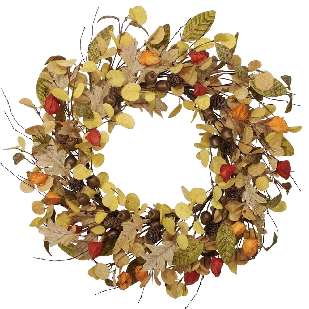 Scidweet 20-Inch Artificial Eucalyptus Pinecone Fall Wreath: $18.89 Scidweet 20-Inch Artificial Eucalyptus Pinecone Fall Wreath: $18.89
