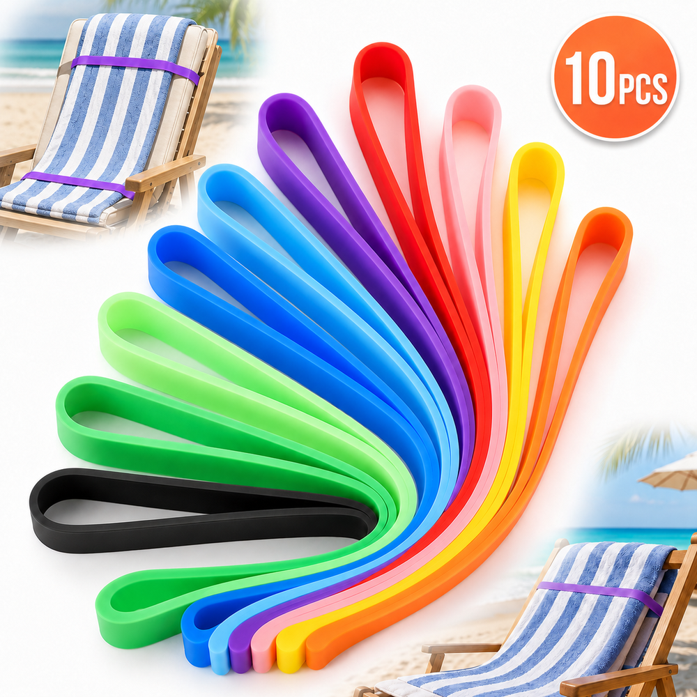 Emlimny Beach Towel Bands 10-Pack: $10.99 Emlimny Beach Towel Bands 10-Pack: $10.99