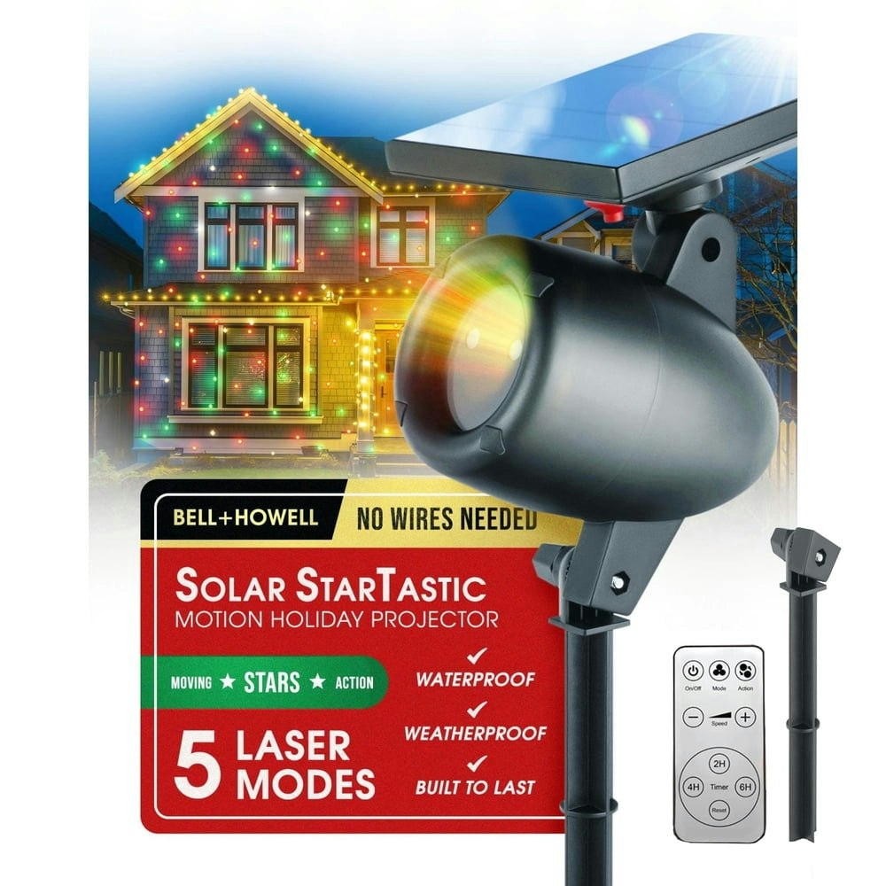 Bell + Howell Startastic Solar Laser Christmas Projector: $32.90