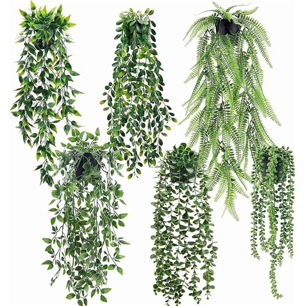 Miracliy Artificial Trailing Hanging Plants 6-Pack: $19.79 Miracliy Artificial Trailing Hanging Plants 6-Pack: $19.79