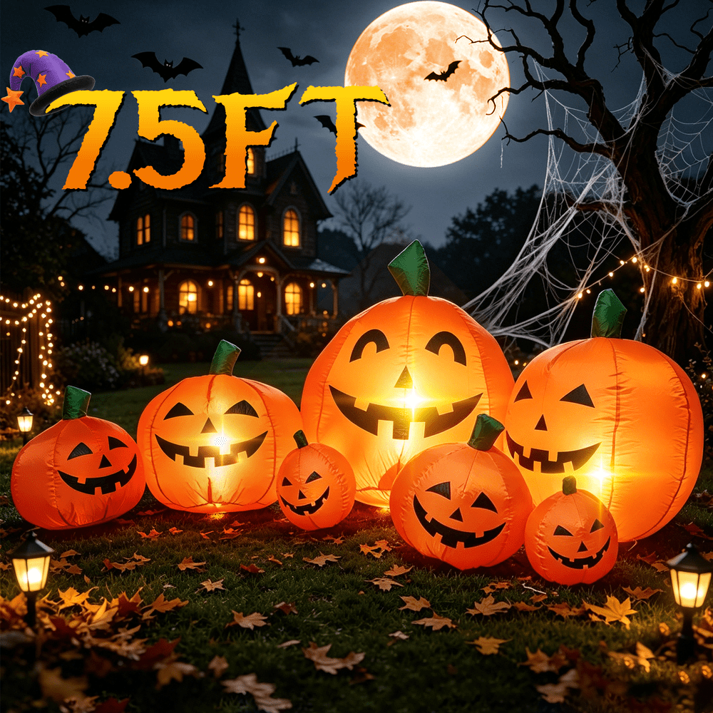 7.5-Foot Halloween Pumpkin Family Inflatable Decoration: $44.95 7.5-Foot Halloween Pumpkin Family Inflatable Decoration: $44.95