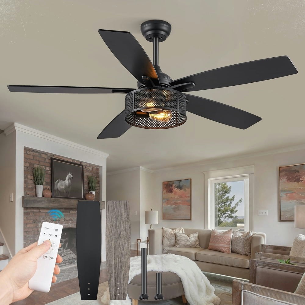 Lokivas 52-inch Farmhouse Ceiling Fan with Light: $71.99