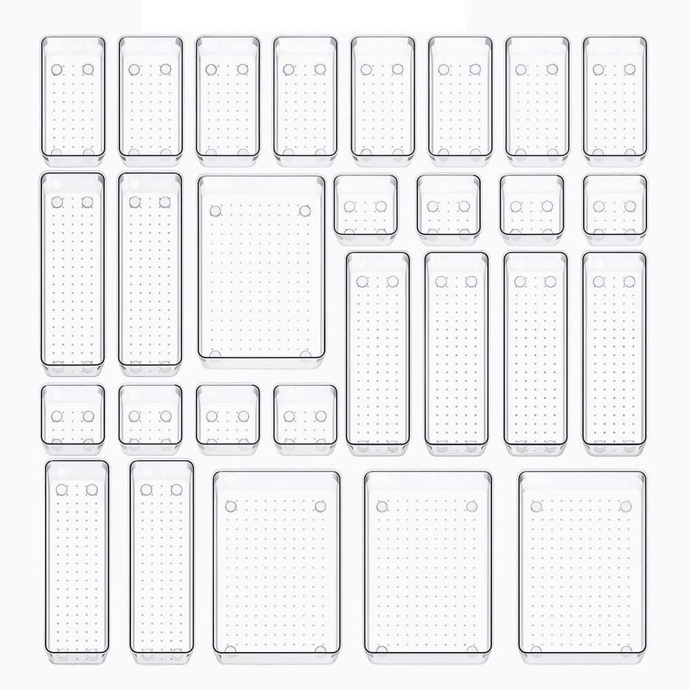 Behome 28-Piece Clear Plastic Drawer Organizer Set: $19.79 Behome 28-Piece Clear Plastic Drawer Organizer Set: $19.79