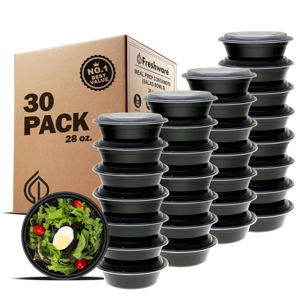 28-oz. Meal Prep Bowls with Lids 30-Pack: $11.99
