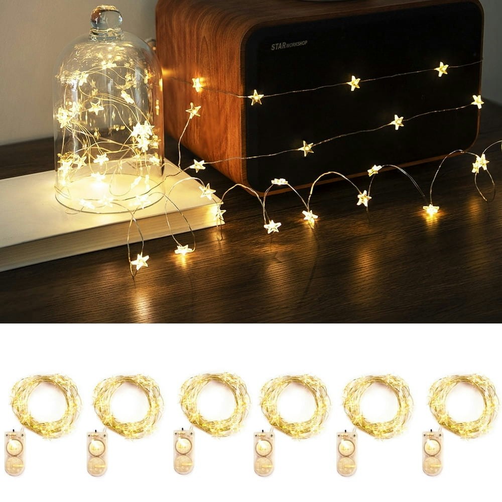Resnice 6.6ft 20-LED Star Fairy Lights 6-Pack: $13.48