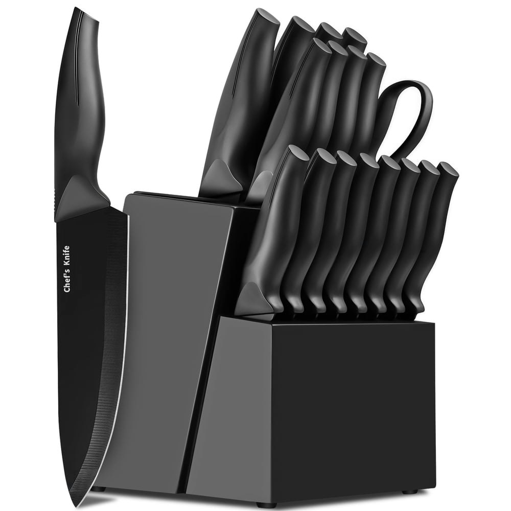 18-Piece Kitchen Knife Set with Wooden Block: $35.98 18-Piece Kitchen Knife Set with Wooden Block: $35.98