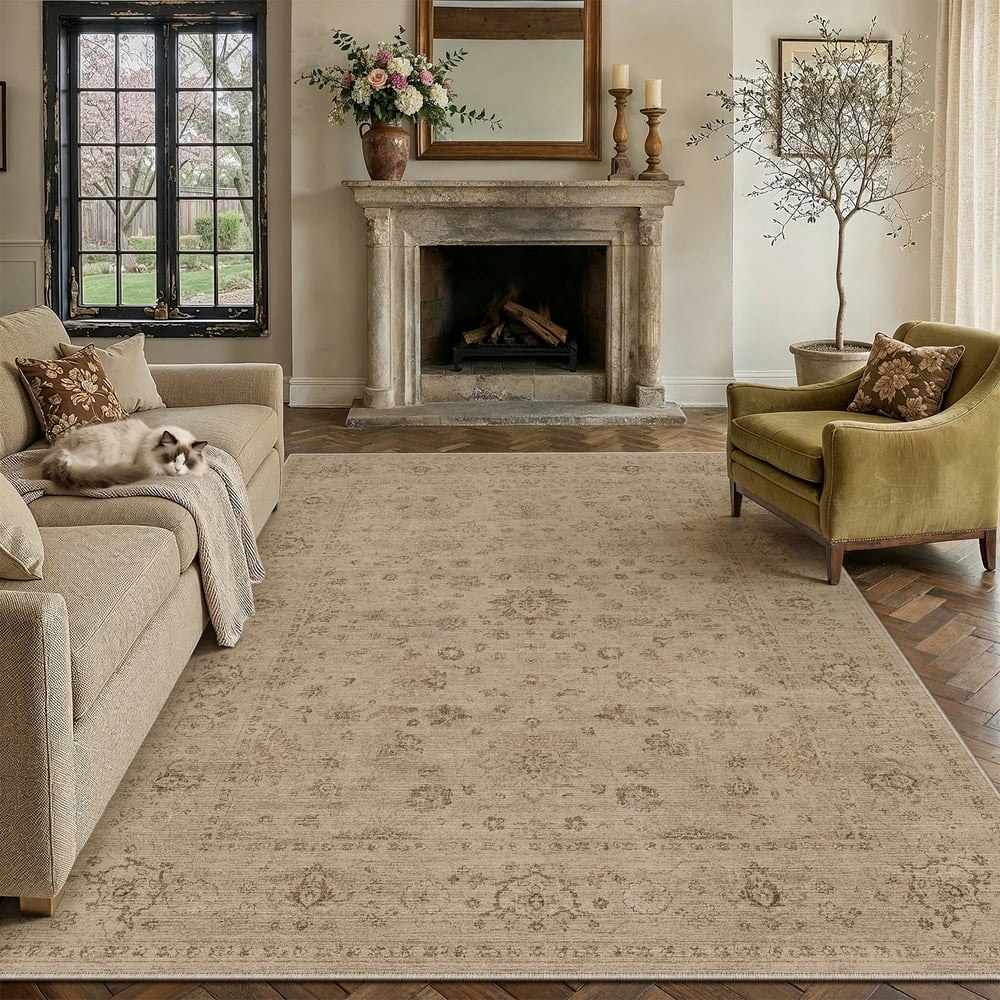 Berthmeer 8'x10' Vintage Floral Area Rug: $75.99 Berthmeer 8'x10' Vintage Floral Area Rug: $75.99
