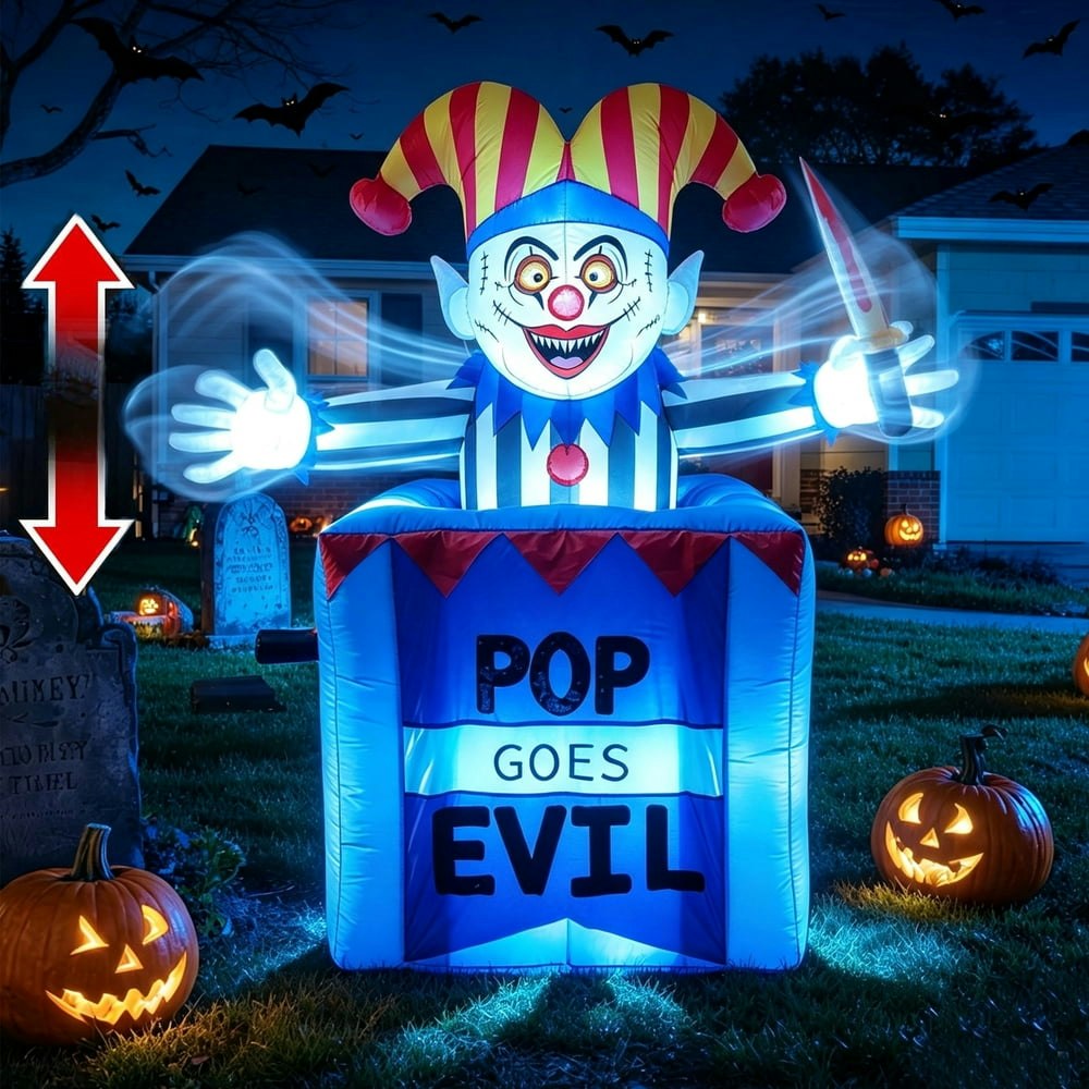 Cocobela 6.6-Foot Pop-Up Halloween Clown Inflatable: $53.99