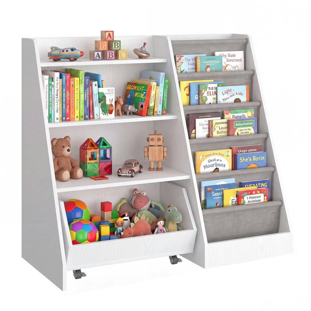 Fowroa 4-Tier Kids Bookshelf and Toy Storage Organizer: $89.99 Fowroa 4-Tier Kids Bookshelf and Toy Storage Organizer: $89.99