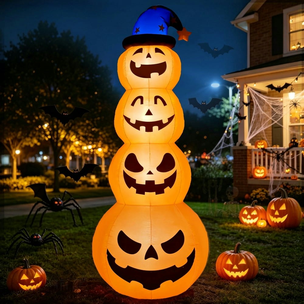 8-Foot Stacked Pumpkins Halloween Inflatable: $45.98