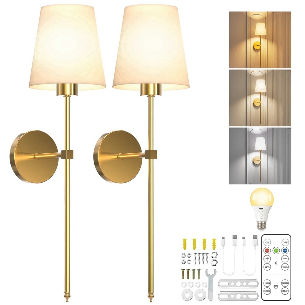 Daybetter Battery Operated Wall Sconce 2-Pack: $41.79
