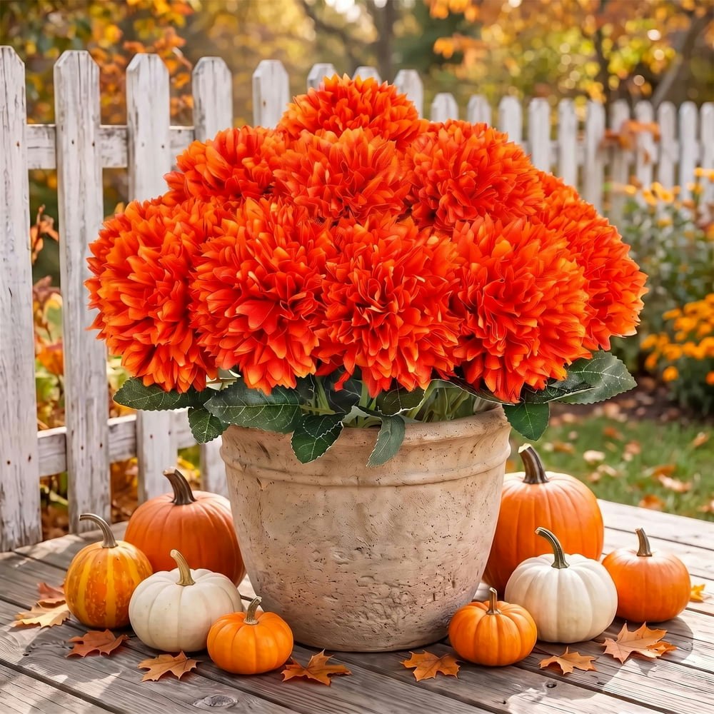 Scidweet 18-Piece Artificial Chrysanthemum Fall Flowers: $14.29