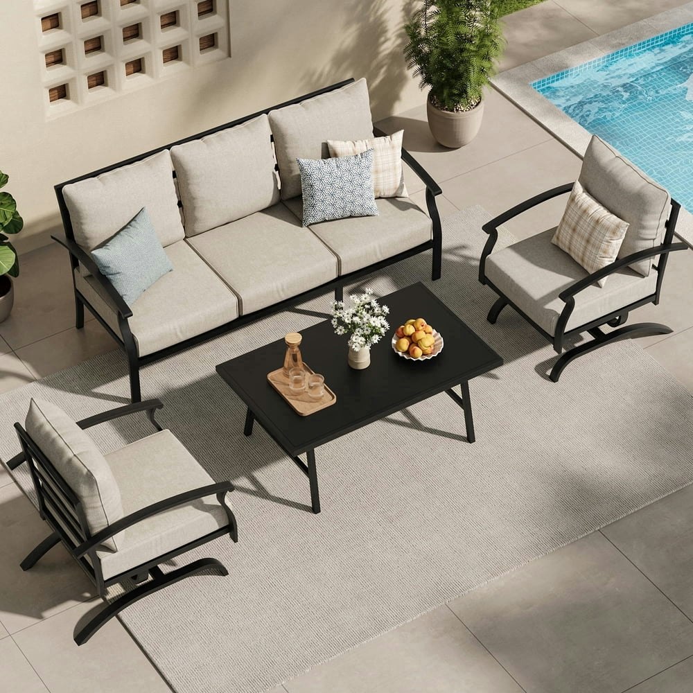 Alaulm 4-Piece Patio Conversation Set: $328.99 Alaulm 4-Piece Patio Conversation Set: $328.99