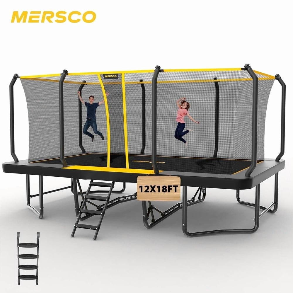 Mersco 12x18ft Outdoor Trampoline with Enclosure and Ladder: $1,443.99