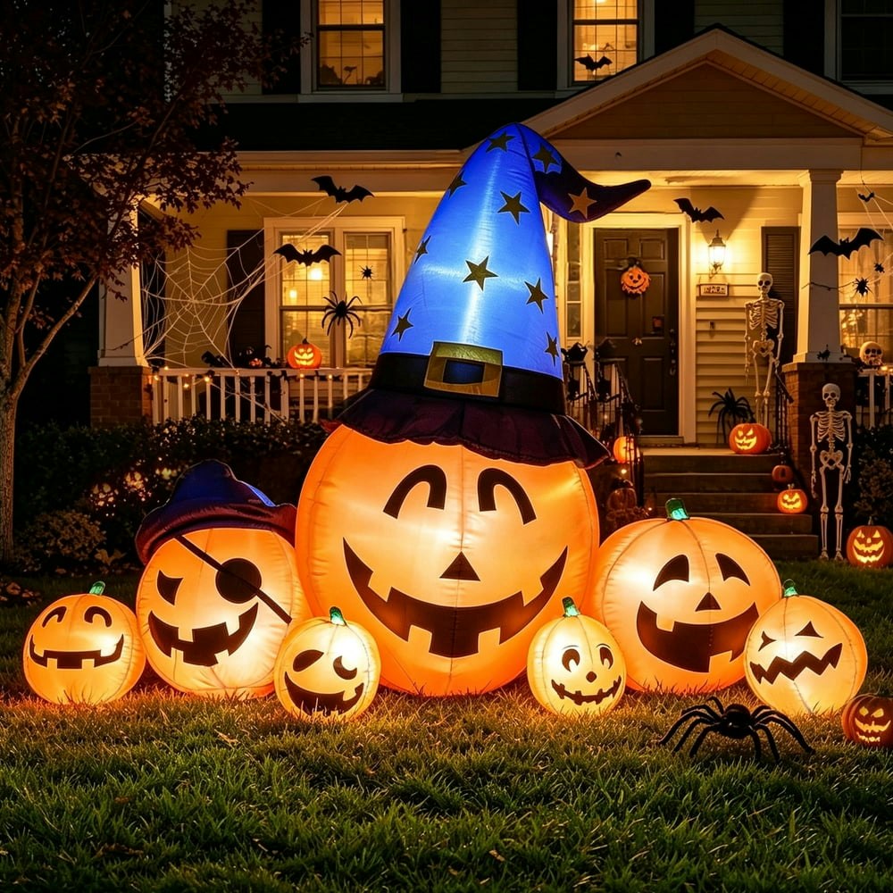 8.7-Foot Halloween Inflatable Pumpkin Decoration: $55.98