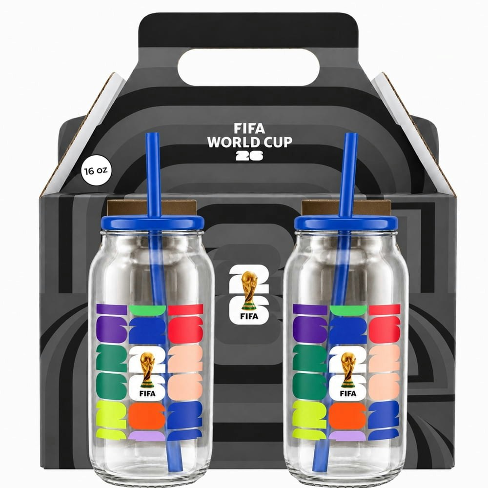 FIFA World Cup 2026 Trophy Glass Sippers 2-Pack: $12.99
