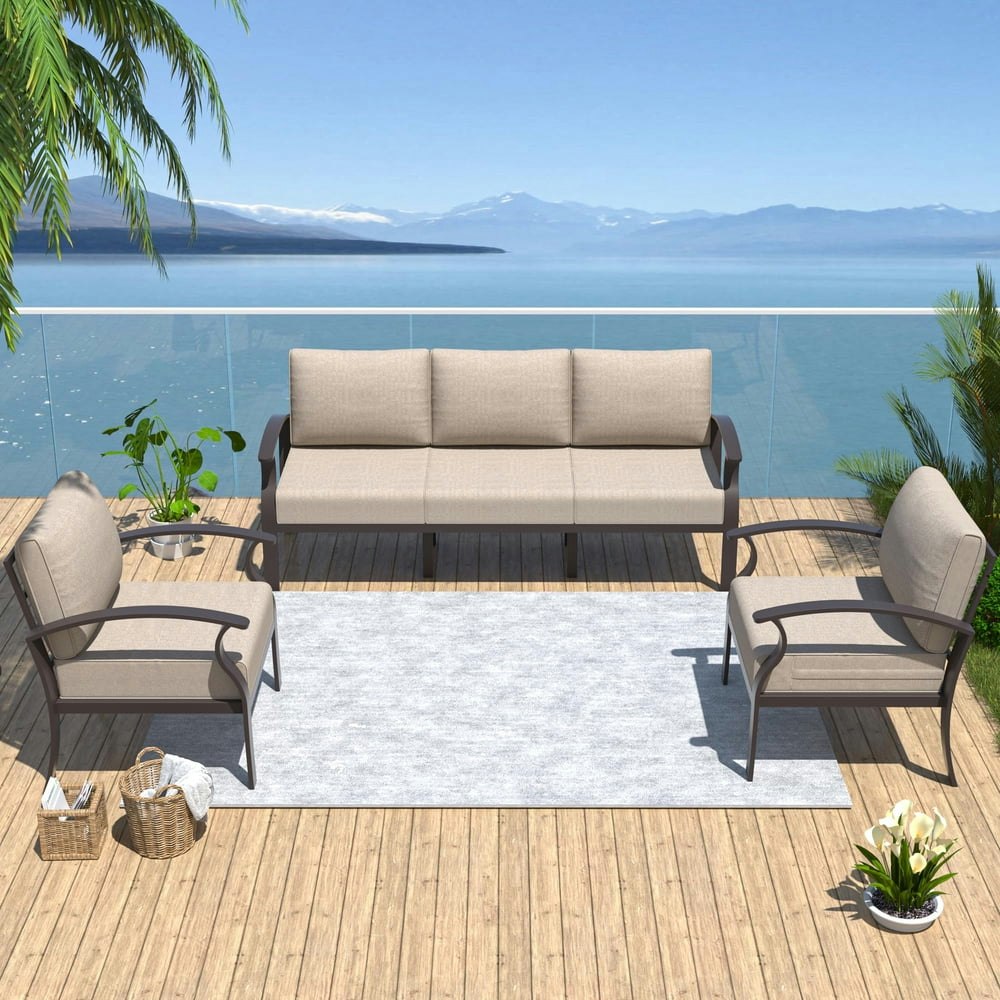 Alaulm 5-Piece Aluminum Patio Furniture Set: $300.01 Alaulm 5-Piece Aluminum Patio Furniture Set: $300.01
