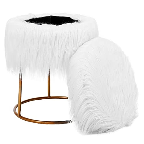 BirdRock Home Round Faux Fur Vanity Stool: $49.95 BirdRock Home Round Faux Fur Vanity Stool: $49.95