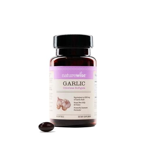 NatureWise Odorless Garlic and Royal Jelly Supplement 60-Softgel Bottle: $8.52