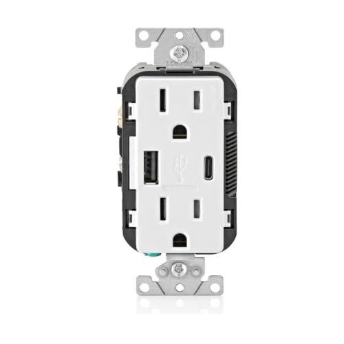 Leviton T5638-W 15A Tamper-Resistant Outlet with 18W USB Type-A/C Charger: $14.50 Leviton T5638-W 15A Tamper-Resistant Outlet with 18W USB Type-A/C Charger: $14.50