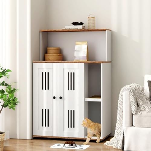 Rovibek Cat Litter Box Enclosure Cabinet: $108 Rovibek Cat Litter Box Enclosure Cabinet: $108