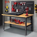 Enjoywood 60" 2-Tier Wood Workbench w/ Storage Pegboards for $171 + free shipping