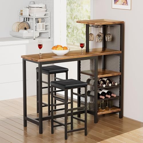 Vecelo 3-Piece Bar Table and Stools Dining Set: $107.99 Vecelo 3-Piece Bar Table and Stools Dining Set: $107.99