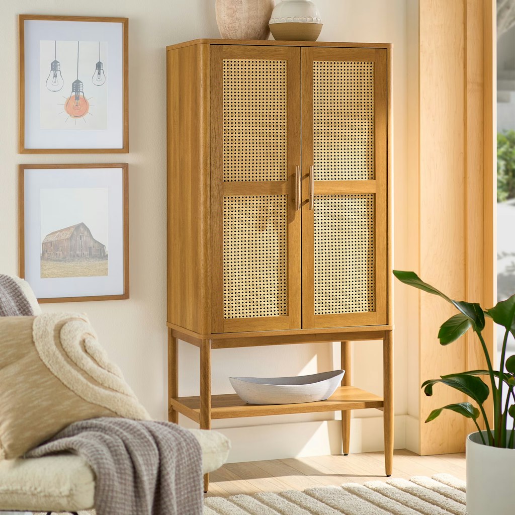 Better Homes & Gardens Springwood Caning Storage Accent Cabinet: $142