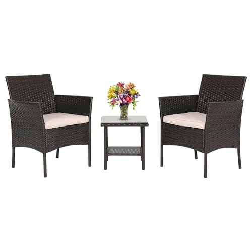 FDW 3-Piece Rattan Patio Bistro Set: $85.99 FDW 3-Piece Rattan Patio Bistro Set: $85.99